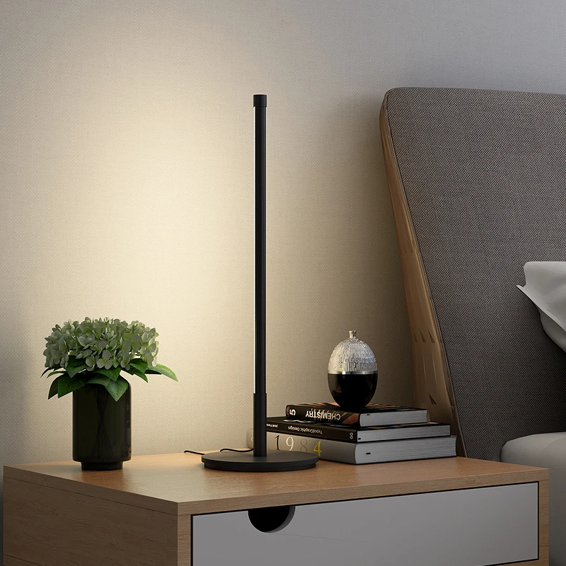 Imagem -04 - Minimalista Led Floor Lamp para Sala de Estar Atmosfera Stand Light Escurecimento Vertical Lamp Quarto Luz de Cabeceira Luminária Moderna