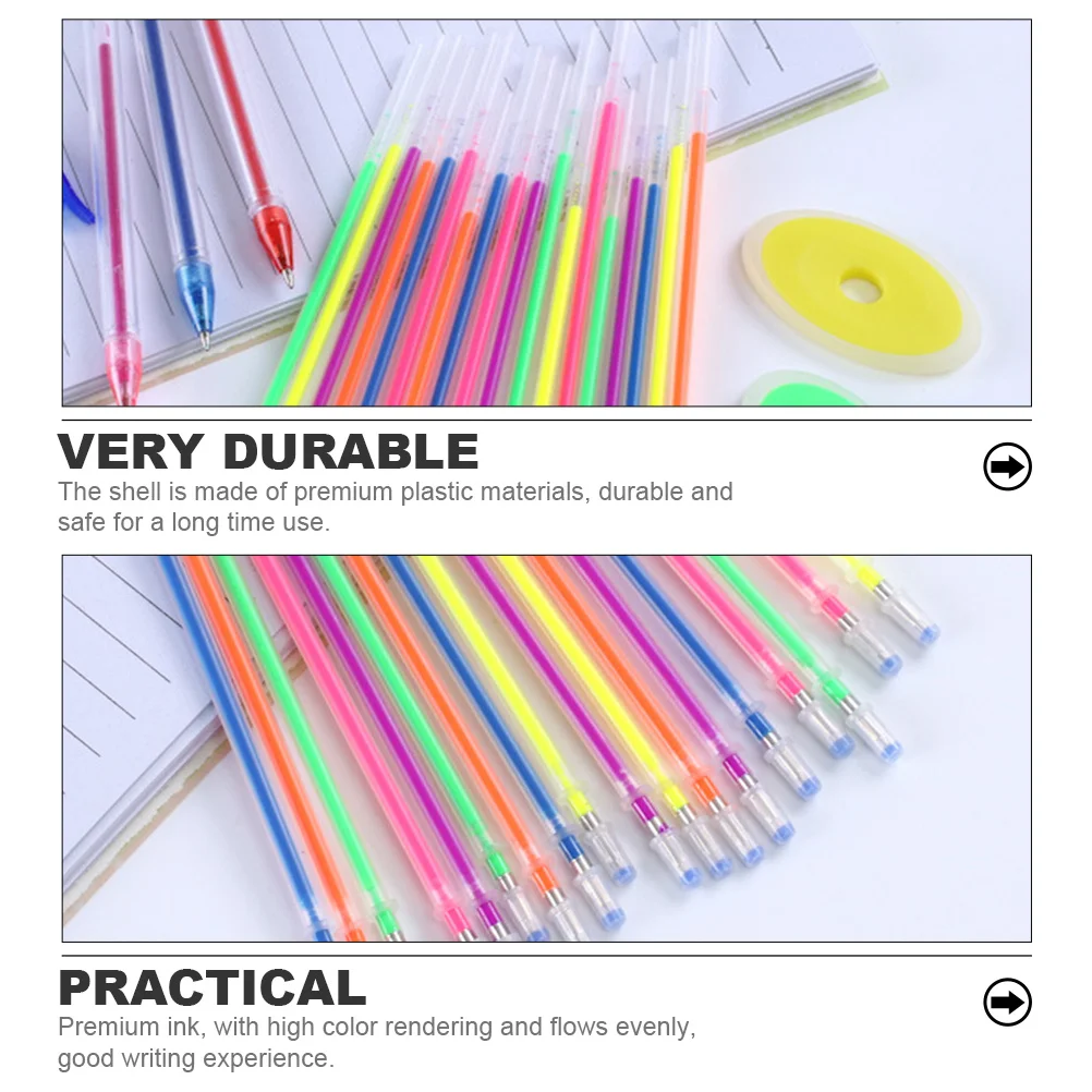 50 قطعة عبوات أقلام جل حبر فلورسنت مشرق عبوات كتابة تدفق سلس بديل للدراسة المدرسية أدوات تدوين الملاحظات الإبداعية #1