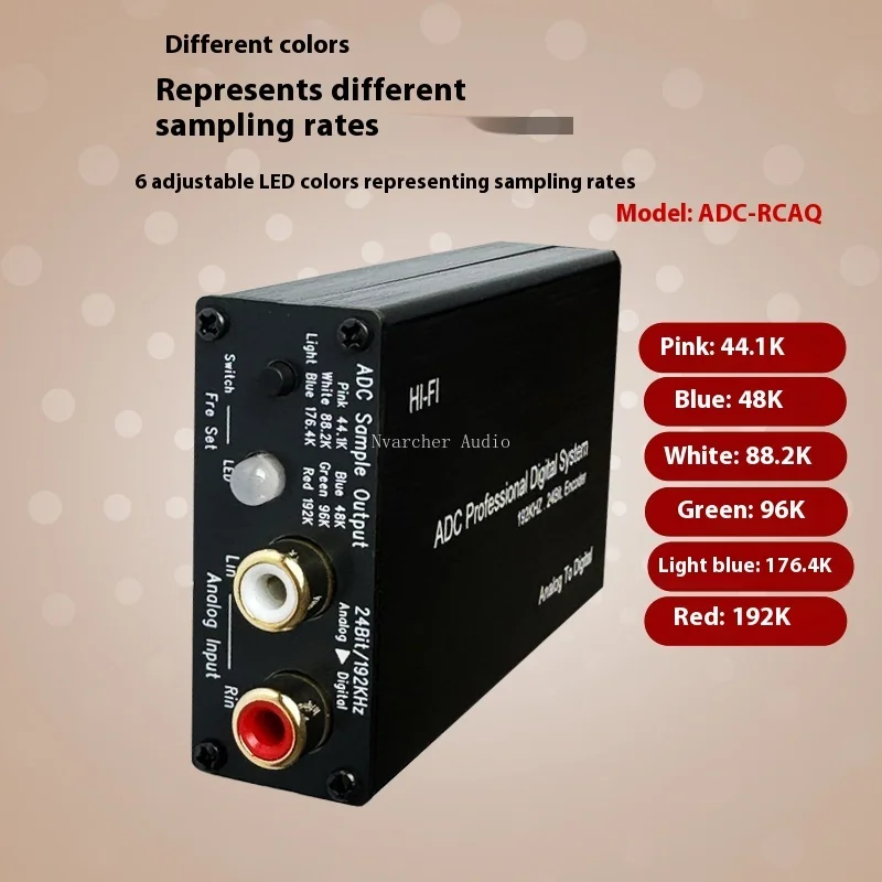 ADC audio RCA analog signal to coaxial fiber unbalanced conversion OPT coaxial digital signal encoder