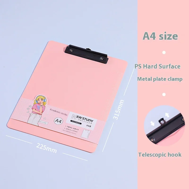 PP Plastic Board Writing Clip Student Papers Folder Menu Clip Writing Board A4 Note Board Clipboard  Paper Holder Office