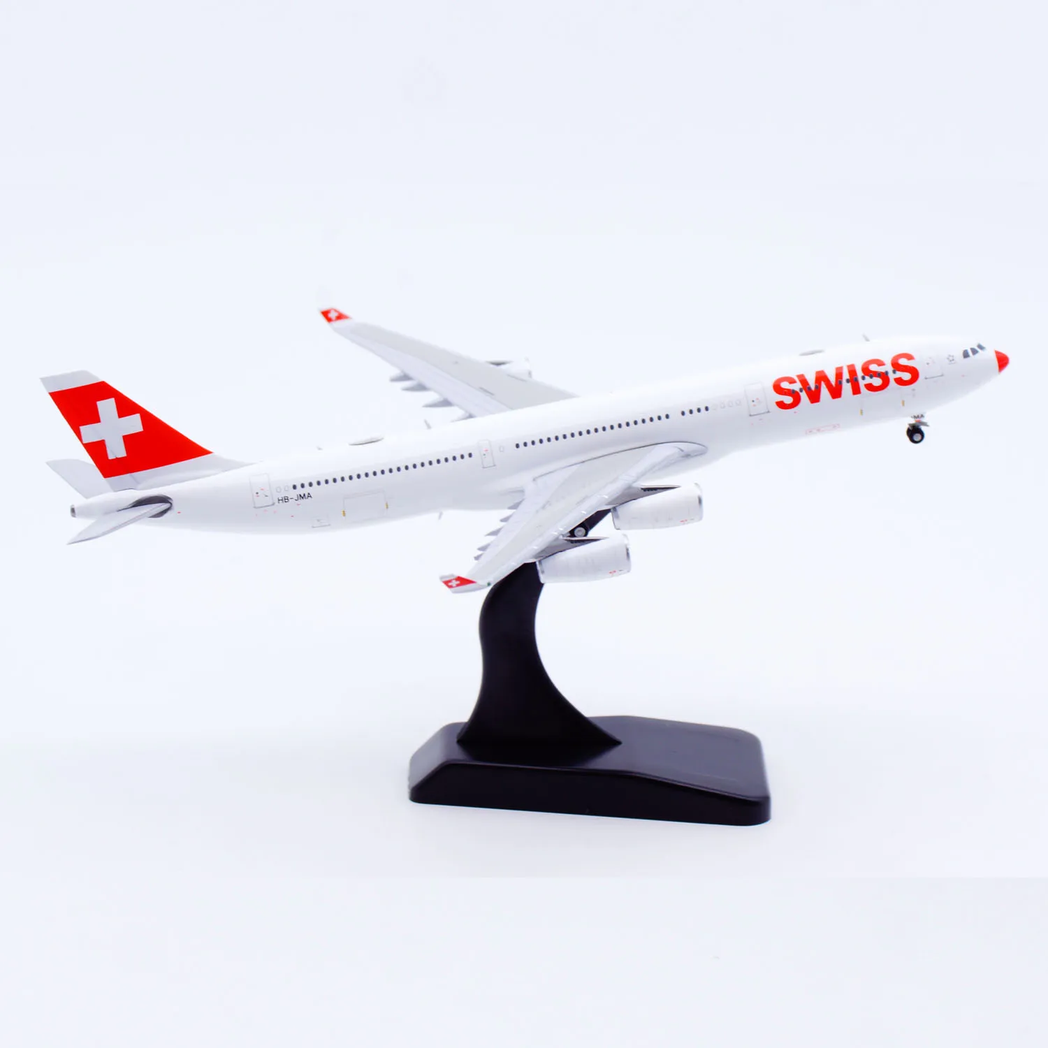 XX40203 โลหะผสมสะสมเครื่องบินของขวัญ JC ปีก 1:400 Swiss "จมูกสีแดง" Airbus A340-300 เครื่องบิน Diecast Jet รุ่น HB-JMA
