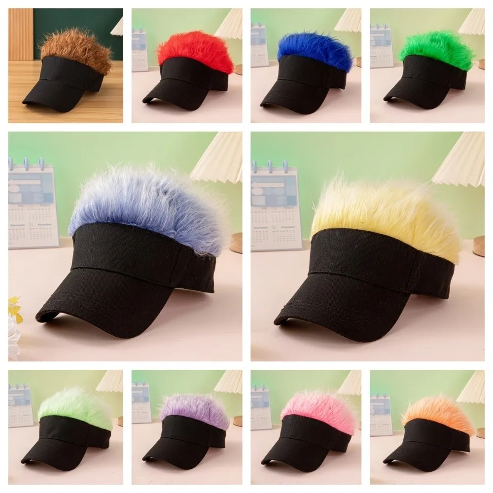 Grappige veelkleurige pruikhoed UV-bescherming Punk haarstukje Baseball Cap Lichtgewicht Hip Pop Heren zonnescherm Cap Jongens