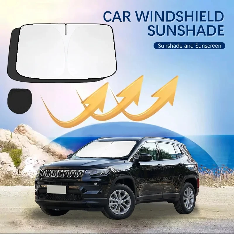 

Солнцезащитные козырьки на лобовое стекло автомобиля для переднего окна, солнцезащитный крем, УФ-зонтик для Jeep Compass, импортные летние автомобильные аксессуары