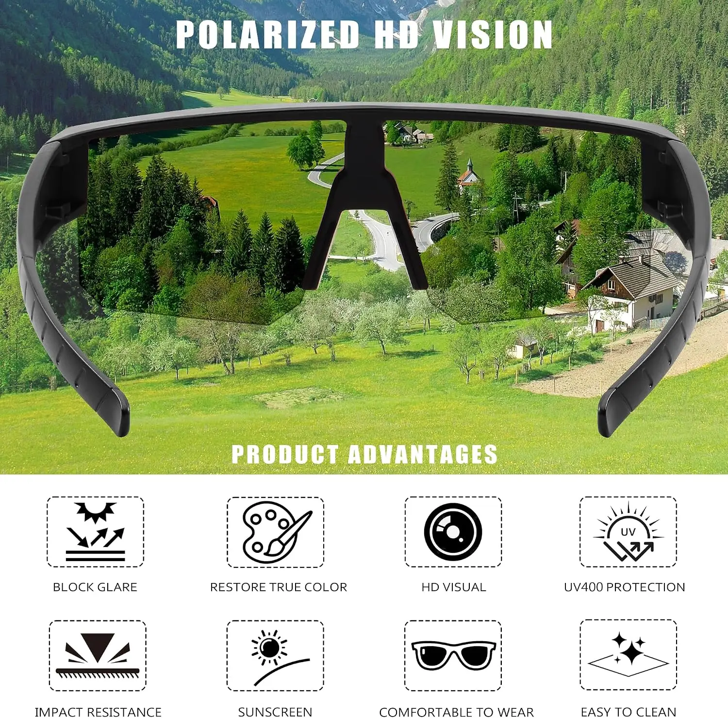 2026 New Upgrade Polarized Fit Over Glasses Sunglasses For Men Women, UV Protection Sports Wrap Around For Driving Cycli