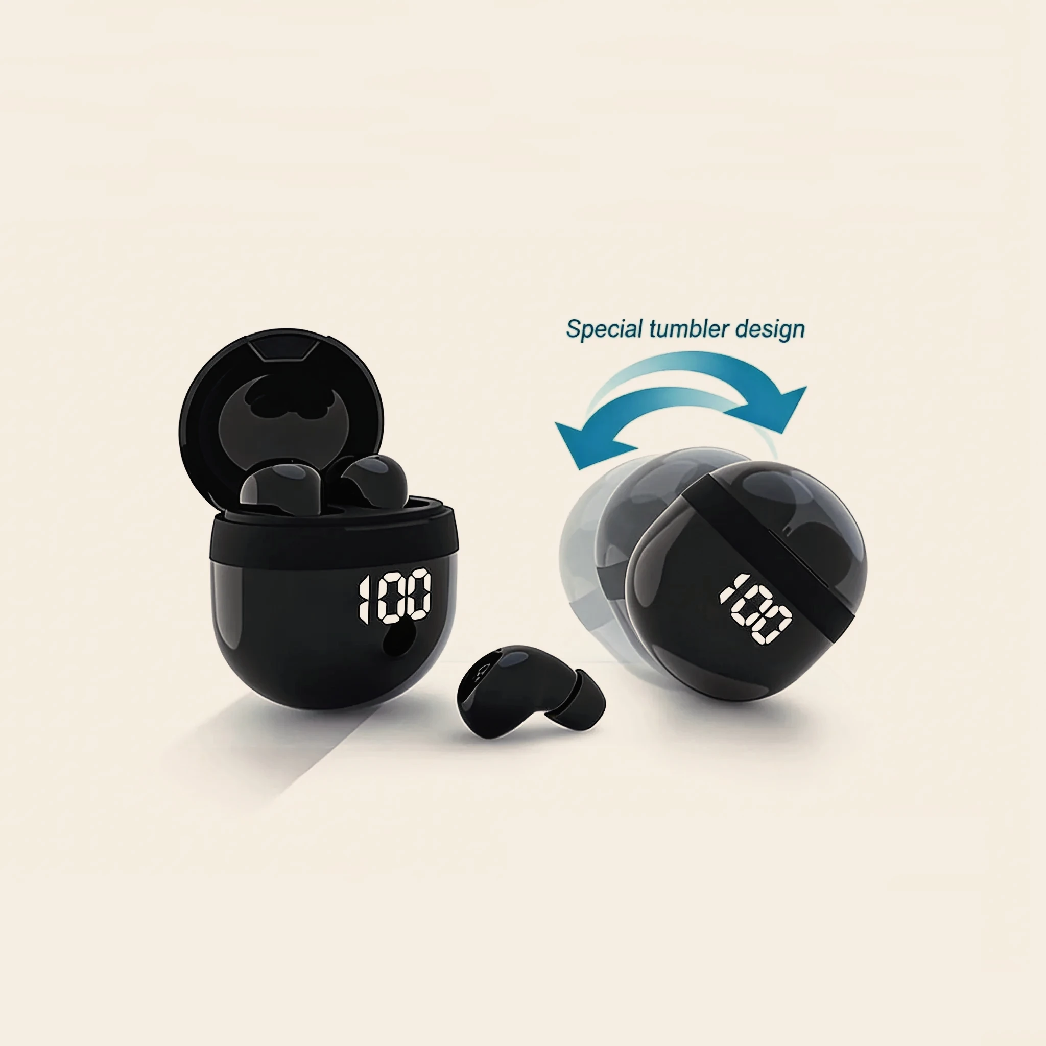 Bluetooth 5.4 Earphone Control Sport Headset Waterproof Microphone Music for Tumbler Design Earphone Wireless In-ear Headphones