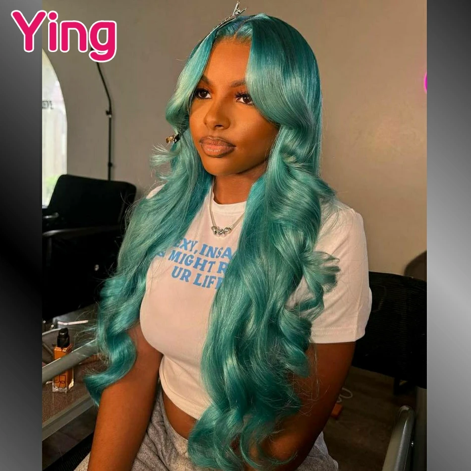 Crystal Blue Colored 12A Body Wave 13x4 13x6 Lace Frontal Wigs High Density PrePlucked Brazilia 5x5 Closure Wigs For Black Women