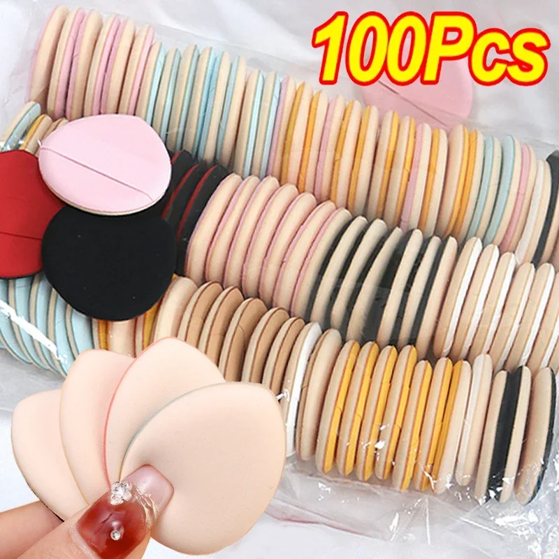 100PCS Finger Thumb Mini Makeup Puff Soft Air Cushion Concealer Cosmetic Puff Liquid Foundation Blush Powder Sponge Beauty Tools