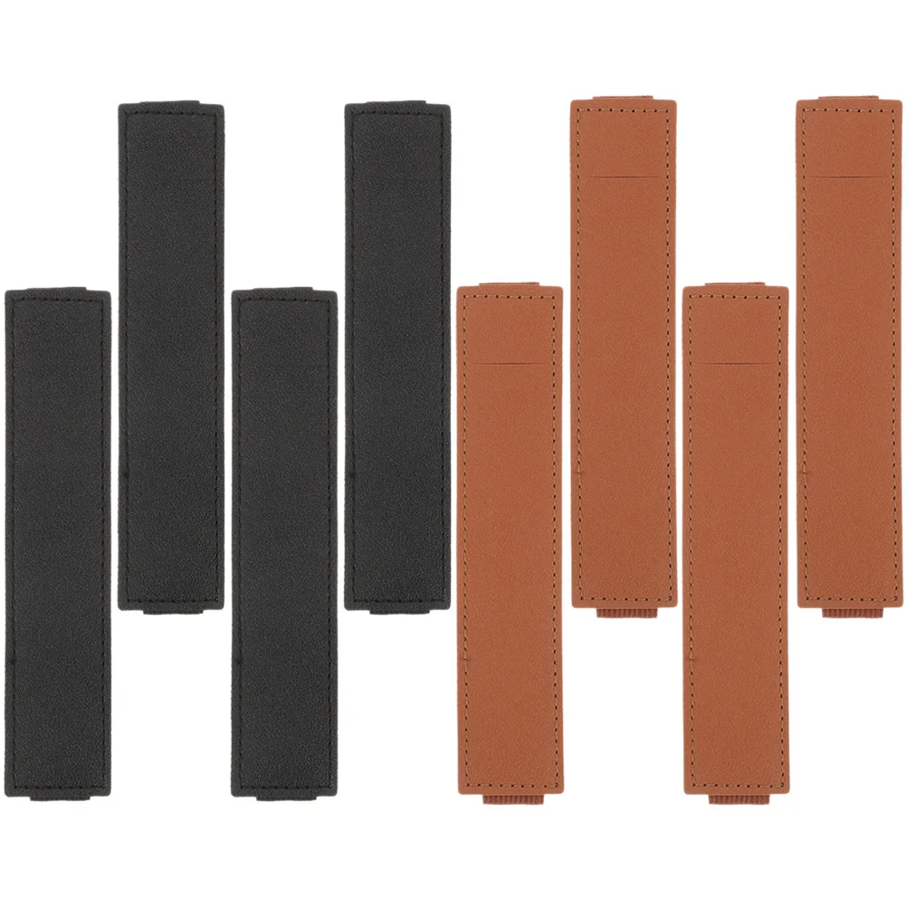 

8pcs Capacitor Sleeve Journal Pen Holder Elastic Band Notebook Pen Holder Pouch Journal Case Storage Organizers Black Brown