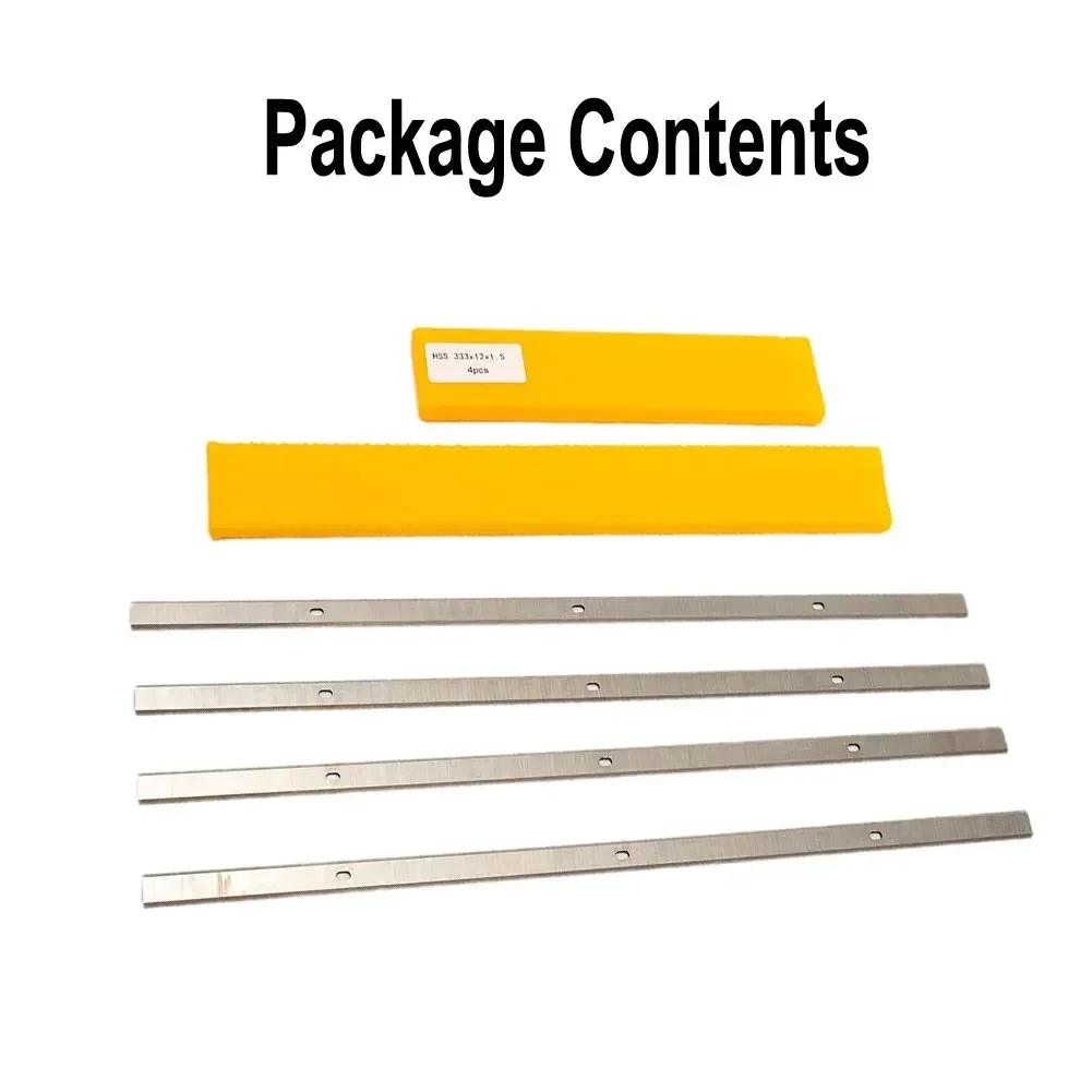 Pack Of 4 330mm HSS Wood Planer Blades 330x12x1.5mm For DH330 DH316 Double Blade Electric Planer Woodworking Machinery Pa