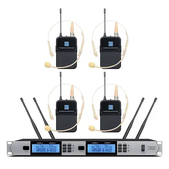 UHF無線麥克風 4通道頭戴電容麥克風,適用於教堂、婚禮、戶外舞台和演講 8 最佳銷售 頭戴式麥克風 - №4