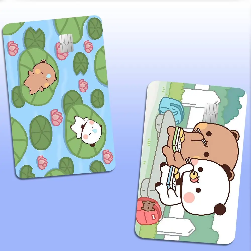 Bubu And Dudu Cute Credit Card Skin Stickers No Adhesive Residue Water Proof For VISA Credit Card Subway Access Card