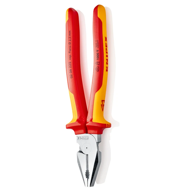 KNIPEX 02 06 225 Insulated And Labor-saving Wire Pliers 9-inch Chrome Plated Dual Material Dual Color Handle Cutting Tools