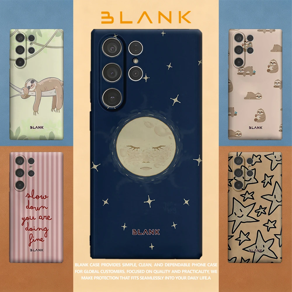 Sleepy Moon Night For Samsung Galaxy S26 S25 S24 A56 A36 Phone Case Protection Cover for Women Girl Blank