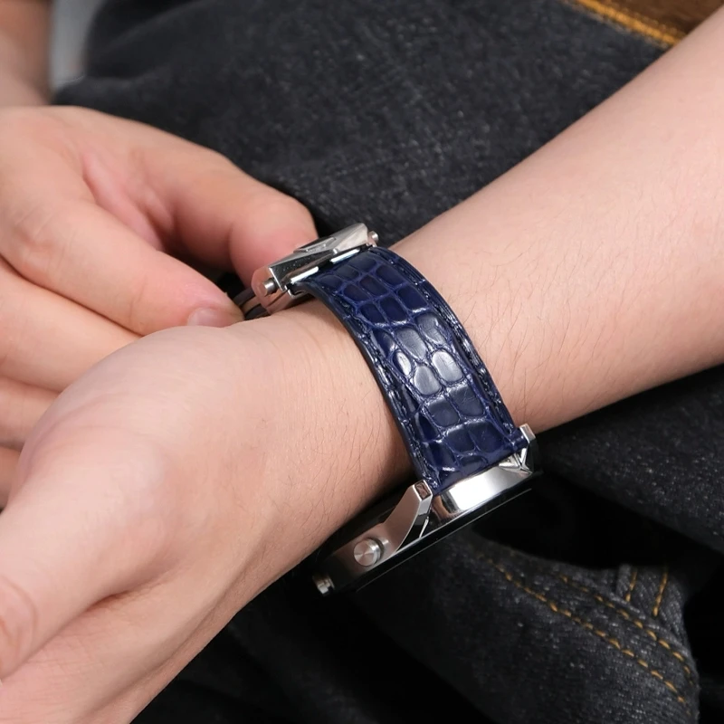 Crocodile leather Watch Strap For TAG HEUER MONACO CARRERA men Genuine leather watchband 19mm 20mm 22mm Folding buckle Bracelet