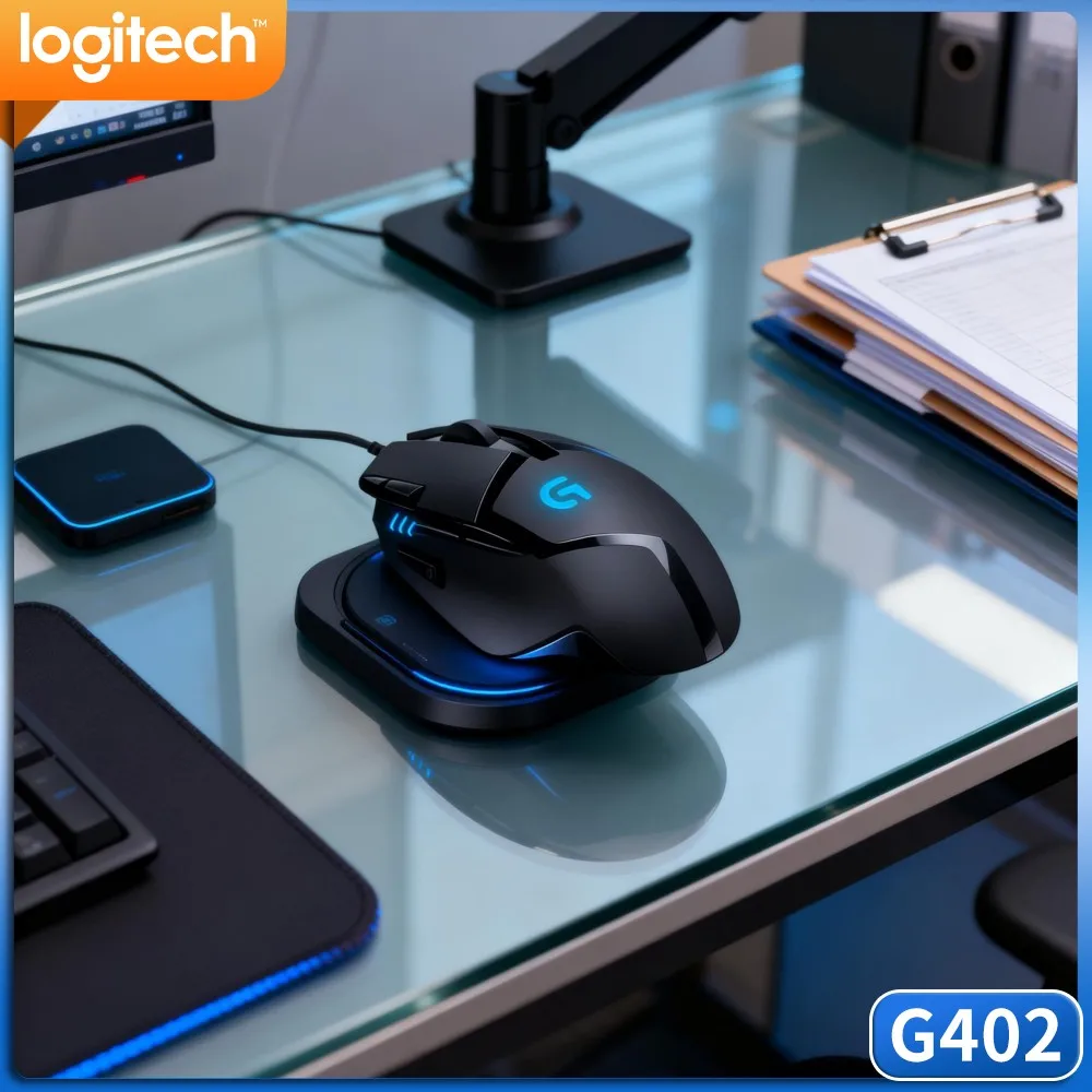 Logitech G402 Hyperion Fury USB Mouse On‑The‑Fly Instant DPI Toggle Fusion Engine Tech For Home Entertainment Gaming Rig