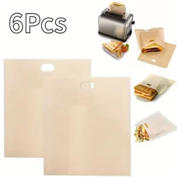 Reusable Toaster Bags Non-Stick Heat-Resistant Sandwich Toast Bags for Grilled Cheese Gluten-Free Bread Easy Clean Cooking Tool