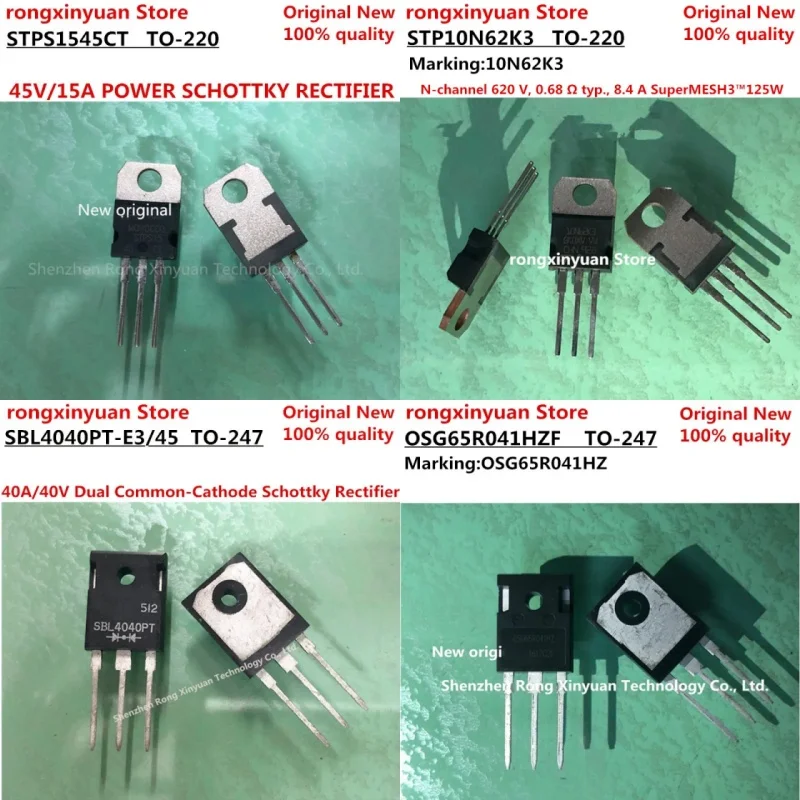 10 قطعة STPS1545CT STPS1545 STPS15 STP10N62K3 10N62K3 SBL4040PT-E3/45 SBL4040PT-E3 SBL4040PT 4040PT OSG65R041HZF OSG65R041HZ جديد