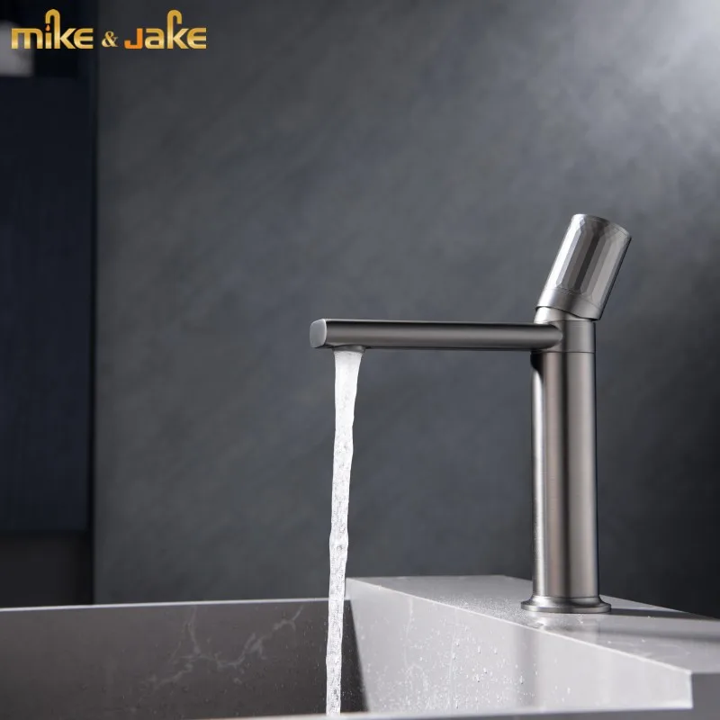 

Gunmetal gray brass Faucet bathroom basin faucet washbasin water tap gold brush brass sink tap cold and hot mixer tap