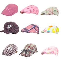 Hundreds Of Women's Retro Sweetheart Spice Girls Pink Back Wear Duck Tongue Beret Sub Painter Hat Show Face Small Delicate Hat