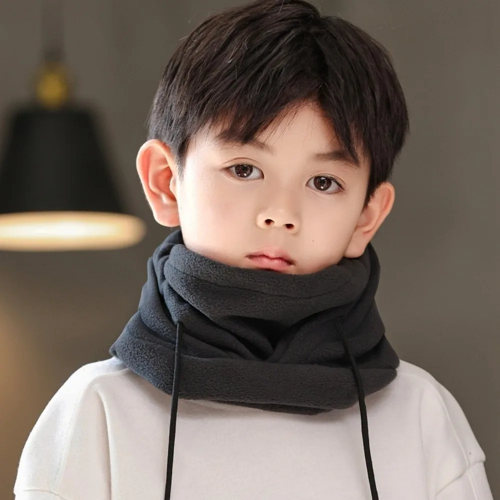 Soft Solid Color Children Balaclava Hat Thick Polar Fleece Mask Hood Beanies Ear Protector Keep Warm Helmet Hat Hiking