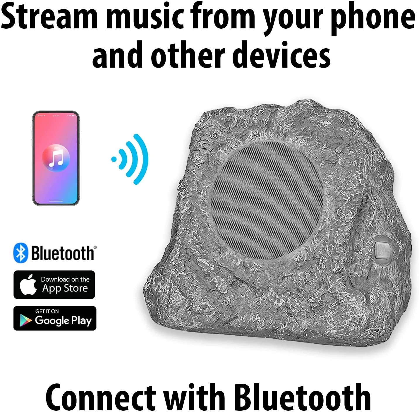 التخصيص المهنية في الهواء الطلق IPX5 مقاوم للماء اللاسلكية BlueTooths روك ستون مكبر الصوت الشمسي للحديقة والحديقة