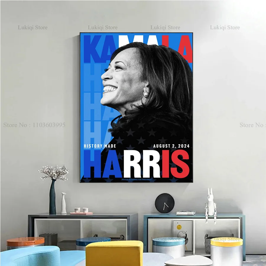 K-Kamala Poster Harris 2024 Hope Vintage Madam President Poster Prints Canvas Painting Wall Art Picture Living Room Home Decor