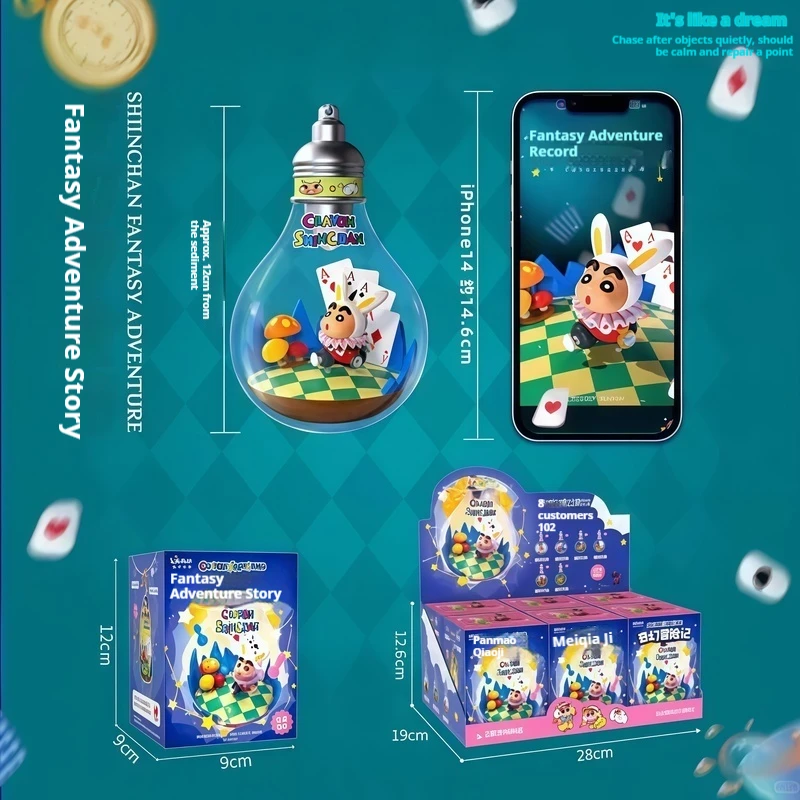 Карандаш Шин-Чан Фэнтези Приключения Миниатюрная сцена Орнамент Лампочка Glow Tide Play Слепая коробка Праздничный подарок Милая игрушка Орнамент