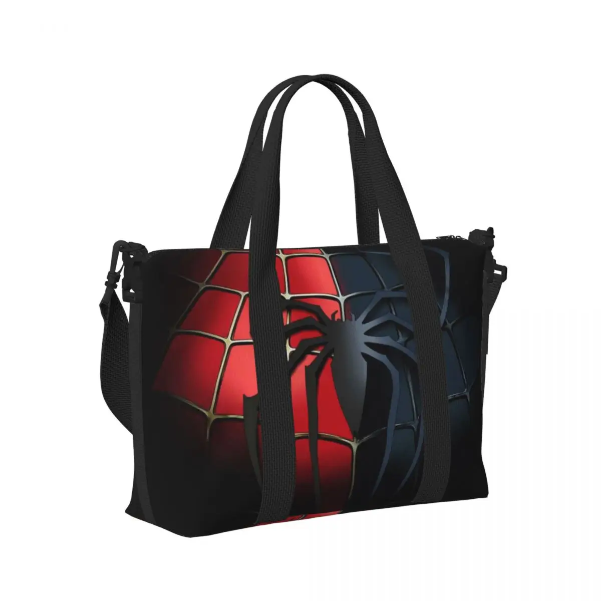 Aangepaste Rode Spinnenweb Draagtas Vrouwen Grote Capaciteit Cartoon Strand Gym Reistassen