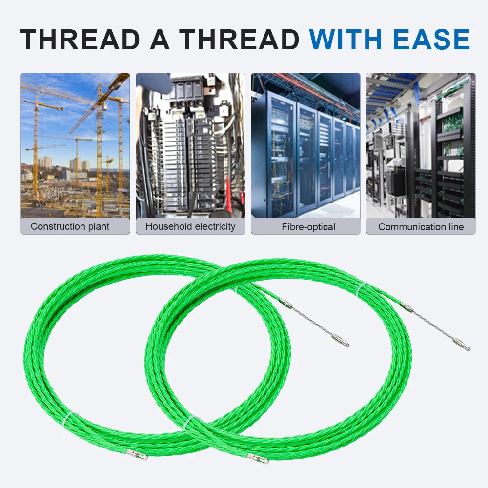 Kabel Push Puller Glasvezel Duct Rodder Vis Tape Kabel Trekken Tool Elektrische Draad Kabel Gids Apparaat Aid Tool 4mm 5-40M