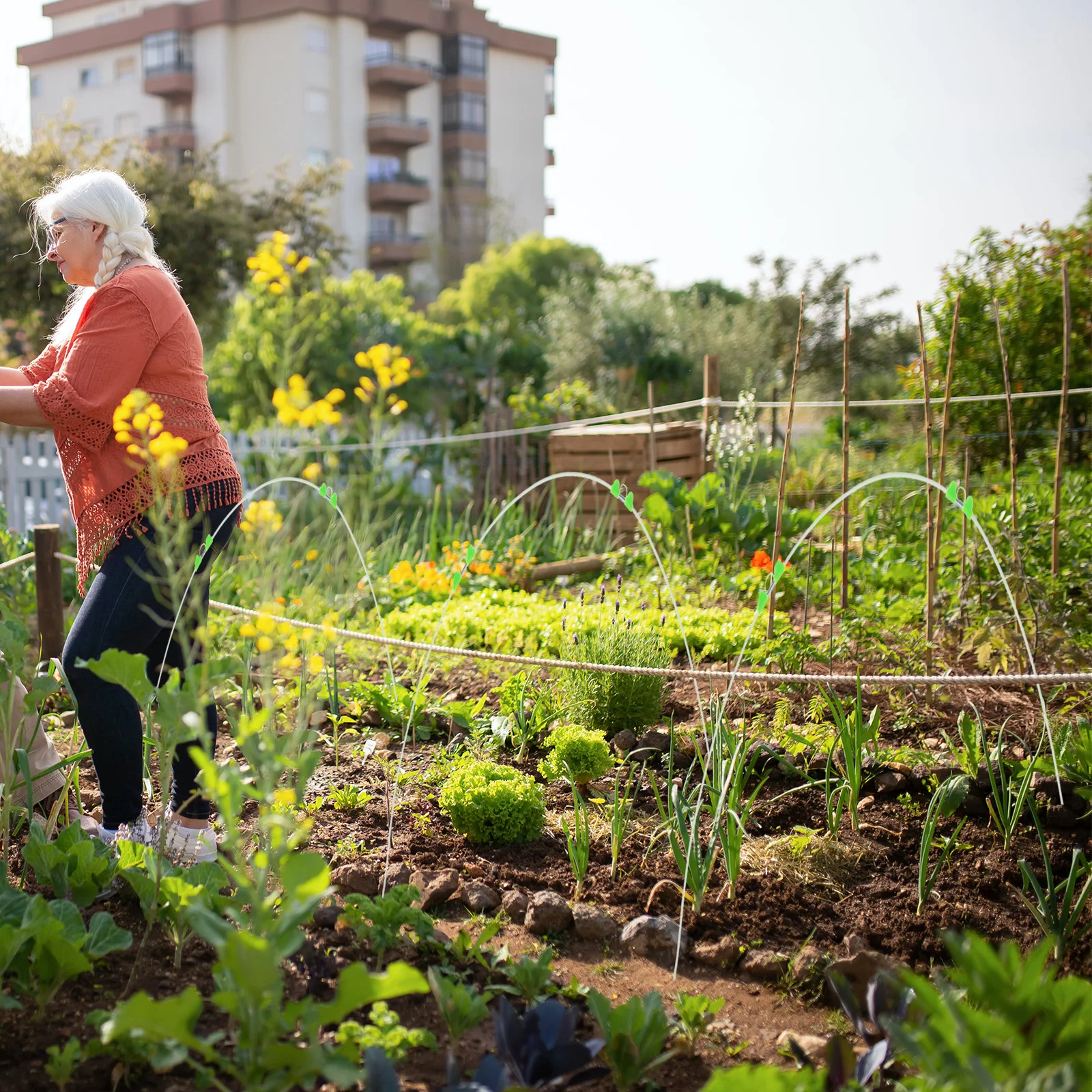 1 set Plant Support Stakes Durable Glass Fiber Garden Hoops Row Cover Frames Greenhouse Tunnel Gardening Accessories Growing