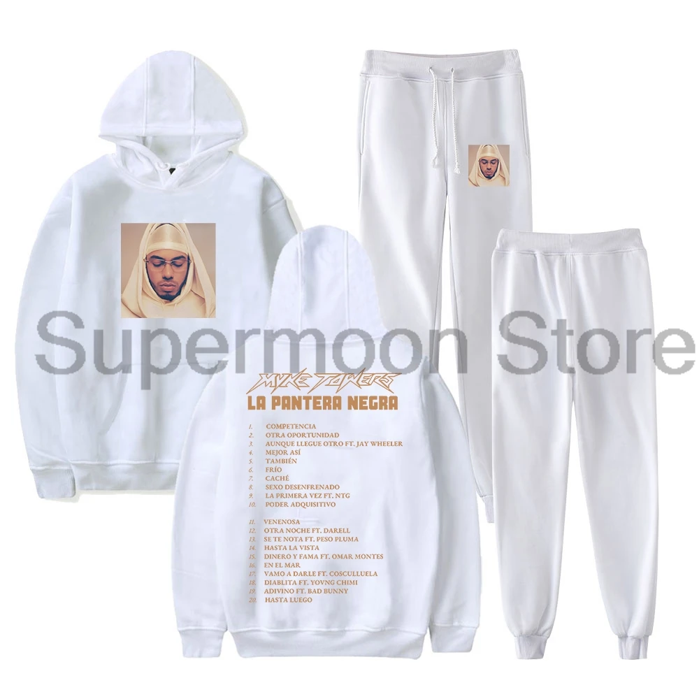 Myke Towers Album 2024 North America Tour Merch Hoodie Jogger Pants Two Piece Set Sweatshirts+Sweatpants Women Men's Set