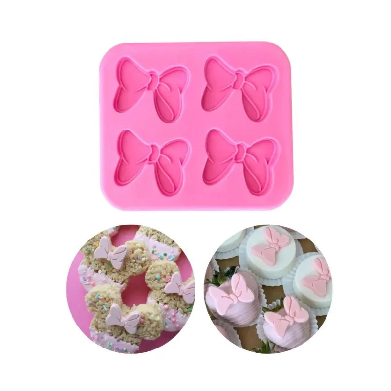 Cake Tool European Style Pattern Numbers Silicone Mold Bow tie mold Fondant Number Cake Decoration Sugar Baking Sugarcraft Mold