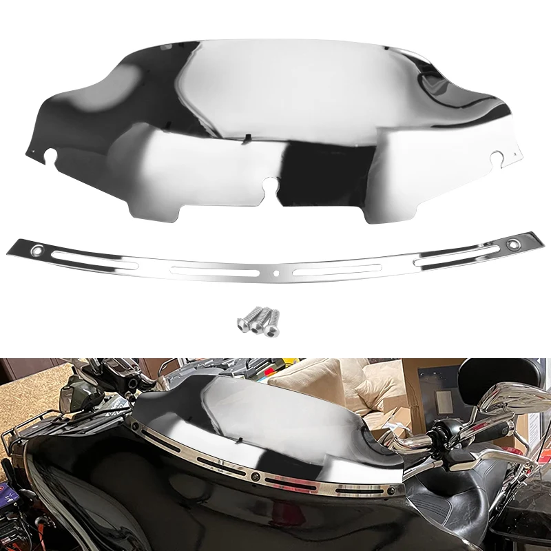 

Motorcycle 6'' Windscreen Batwing Fairing Windshield Trim Wind Deflector Set For Harley Touring Street Glide Street Glide 96-13