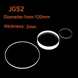 2mm Quartz Glass Disc JGS2, High Temperature Resistance, Acid and Alkali Resistance, Ultra-thin Round Glass Sheet, Dia1mm-90mm