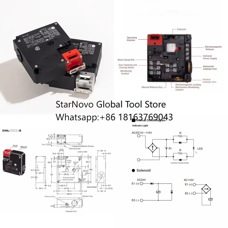 ¡Novedad 2026! Interruptor de seguridad para puerta con cerradura electromagnética D4NL-2GFA-B 4DFA CFG AFA 2EFG HFG 1FFA GFG-4, modos de liberación de doble bloqueo, sin costuras