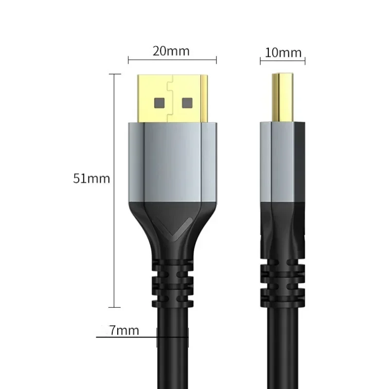 2.1 Cable 16K DP Cable 8K 120Hz 4K 240Hz Ultra HD Video Audio Cable for Laptop TV Xbox Projector Monitor