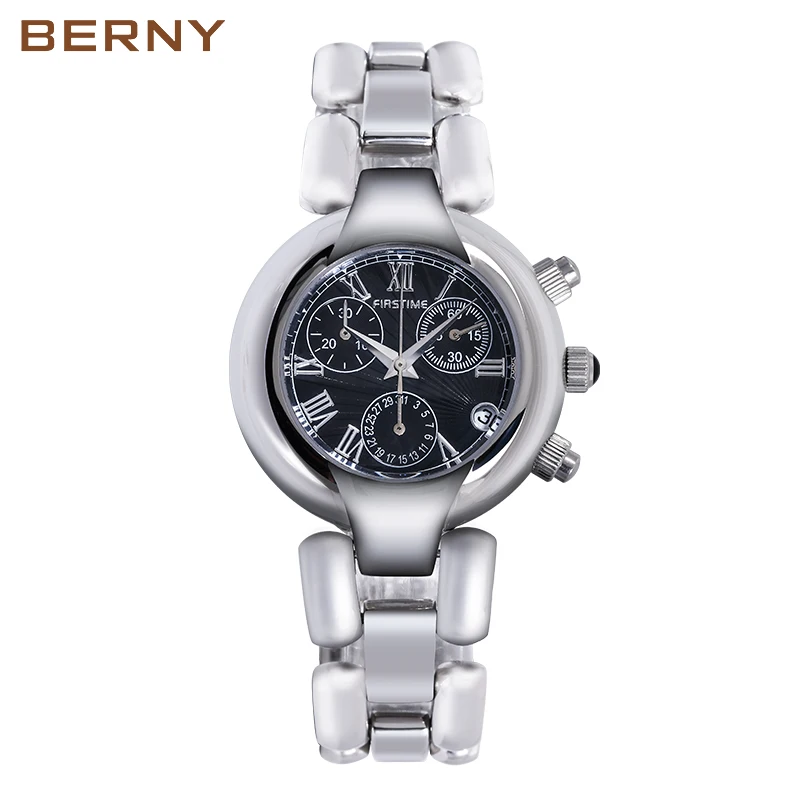 BERNY Quartz Relogio Feminino orologi da donna Ladies Auto Date cronografo impermeabile Design regalo orologio da polso moda di lusso