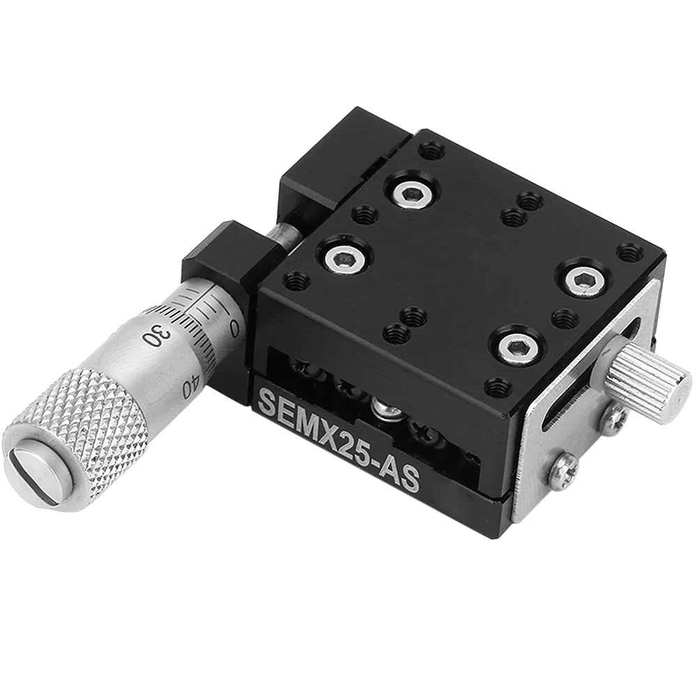 X Axis Manual Precision Linear Stage 25X25Mm Micrometer Fine-Tuning Cross Roller Linear Stages Translation Displacement