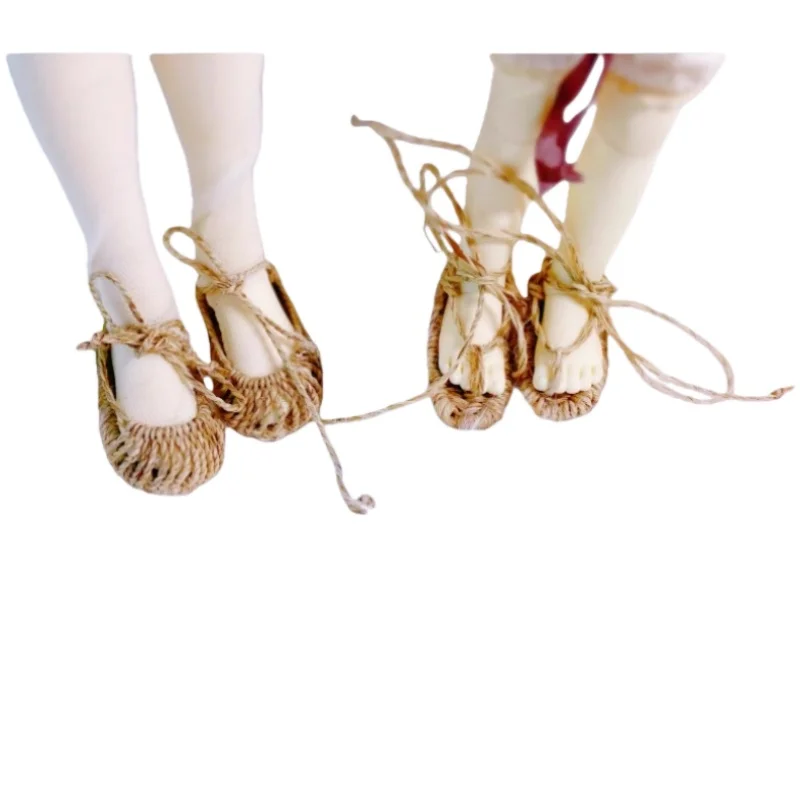 BJD Model 6 Points 4 Points Small Grass Shoes Mini Doll Shoes Accessories All-jointed Doll Straw Sandals