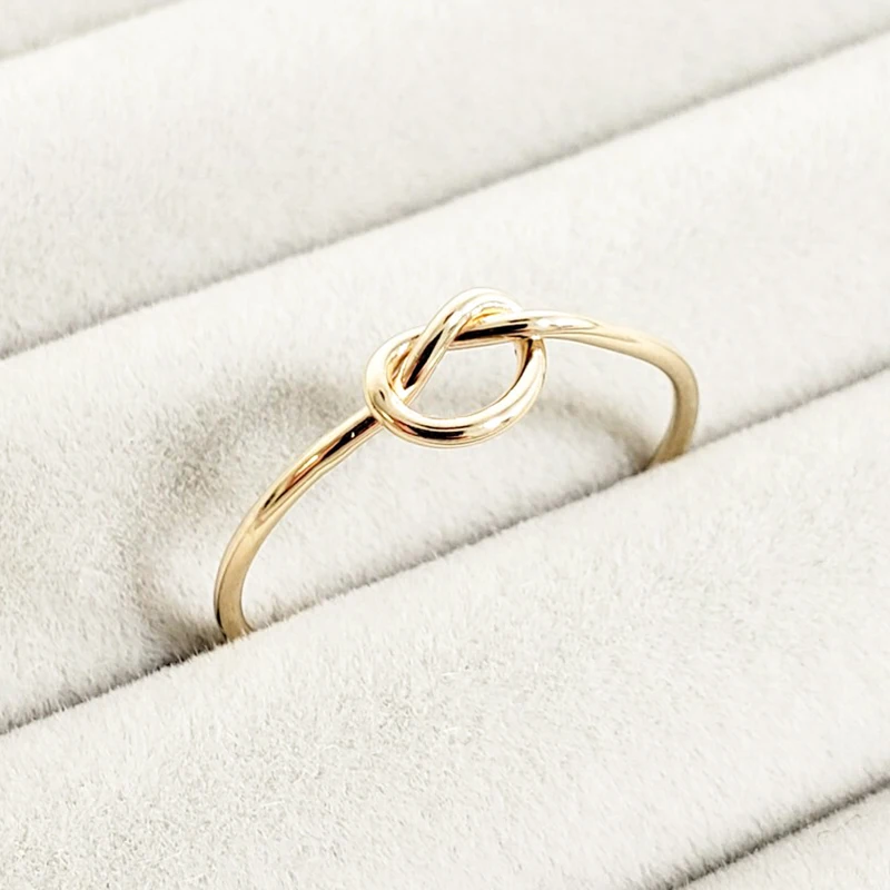 14k Gold Filled Love Knot Ring Tarnish Resistant Promise Ring Bridesmaid Jewelry Gold Filled Friendship Band