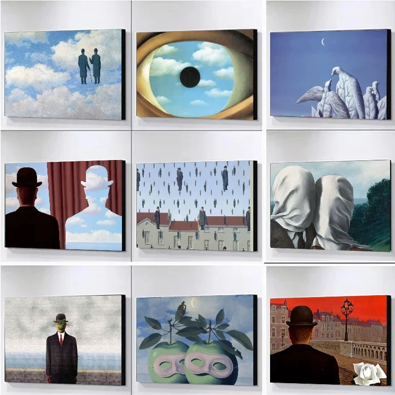 Рене Магритт Холст Картина Сюрреализм Классические произведения искусства Плакаты и принты Настенная картина для дома Декор гостиной Куадрос Рене Магритт Холст Картина Сюрреализм Классические произведения искусства Плакаты и принты Настенная картина для дома Декор гостиной Куадрос