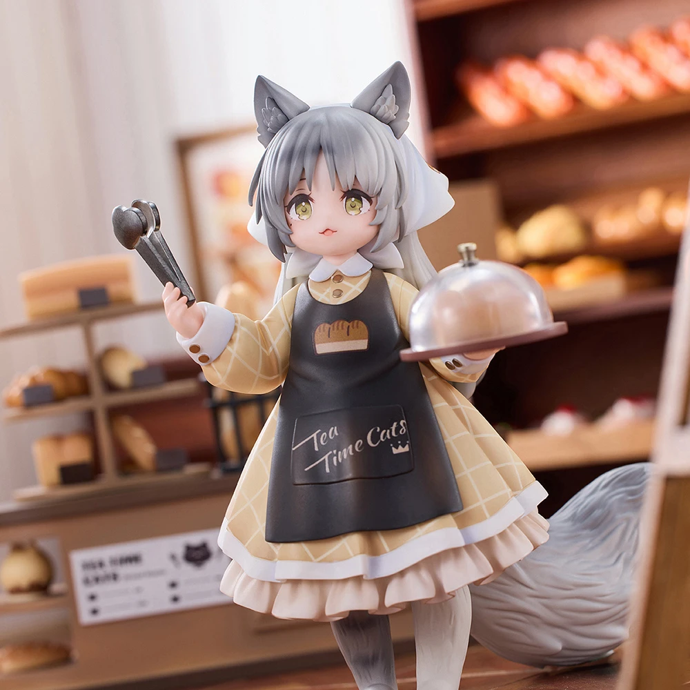 ฟิกเกอร์อนิเมะชุดแมวในช่วงช่วงเวลาพักดื่มชา DLC Series ของ RIBOSE  ฉาก Meow Town Bakery  ชุดพนักงานและลูกค้า ขนาด 12 ซม. ของเล่นสะสม ของขวัญ