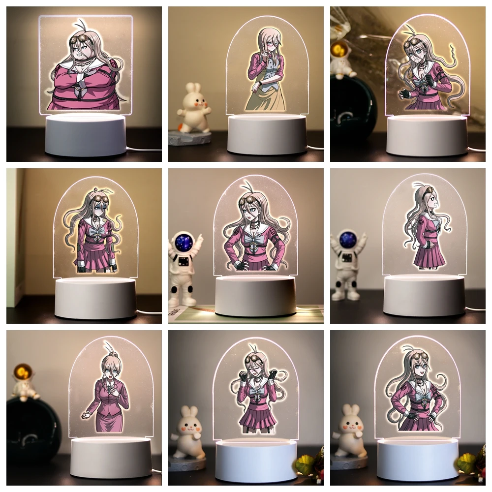 1 pc personagem animado dos desenhos animados 3d led ilusão óptica candeeiro de mesa 3d luz noturna com crack presente de aniversário