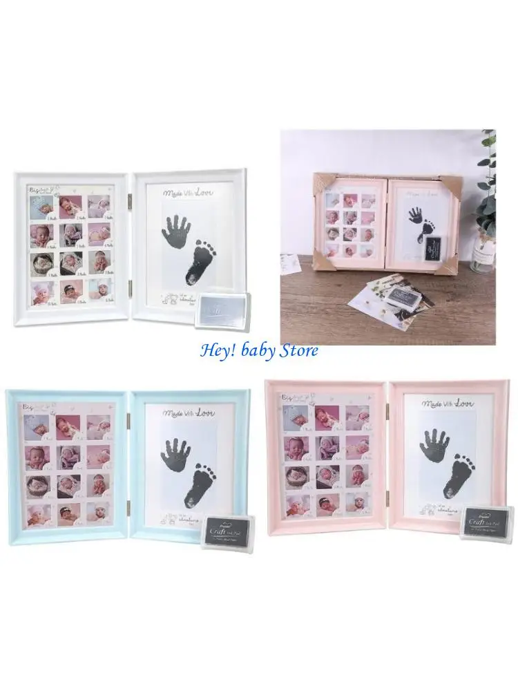 

Q1FE ПВХ фоторамка новорожденный след запись фоторамка офисные настольные декоры