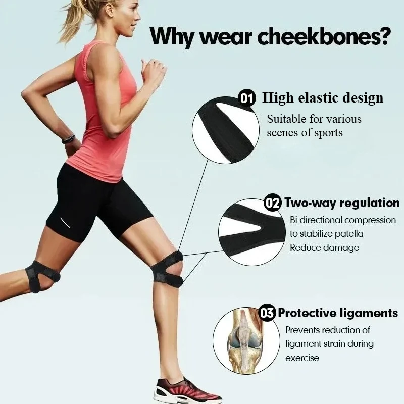 1 قطعة الركبة المضغوطة التفاف كم ضمادة داعمة وسادة الأقواس المرنة ثقب الركبة نيباد سلامة كرة السلة التنس الدراجات منصات الركبة #4