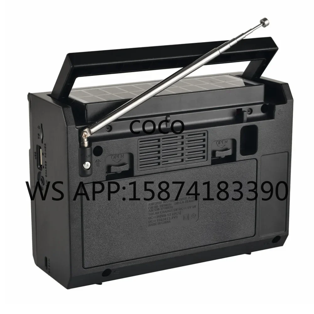 FEPE FP-260BT-S Portable Solar Radio Speaker, Wireless Bluetooth with MP3 Player & LED Light