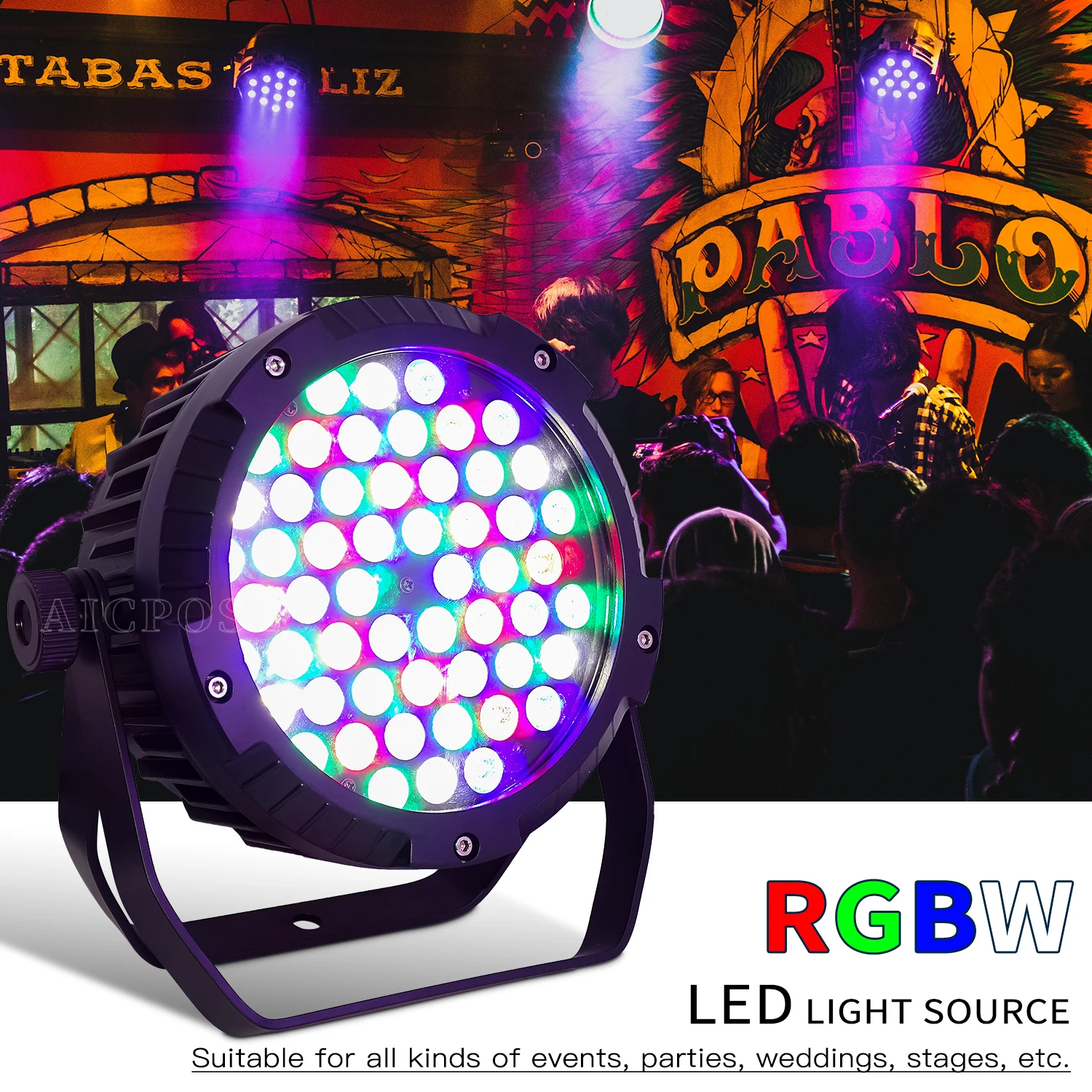 10Pcs/Lots 54x3W RGB 3 in 1 IP65 Waterproof Par Light RGBW Color Light DMX Control DJ Disco Equipment Stage Lighting