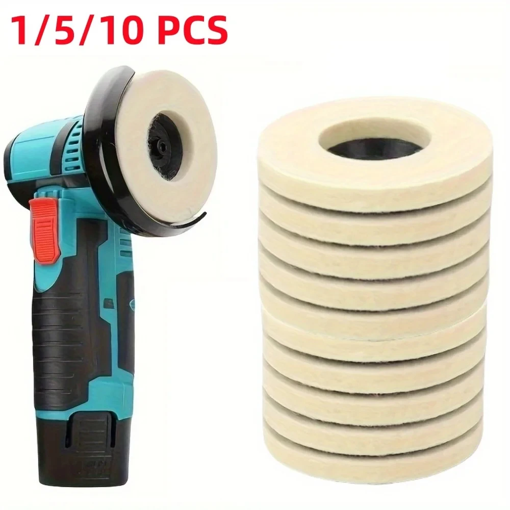 5/10pcs 75mm Wool Polishing Wheel Polishing Pads Angle Grinder Wheel Felt Polishing Disc for Metal Marble Glass Ceramic