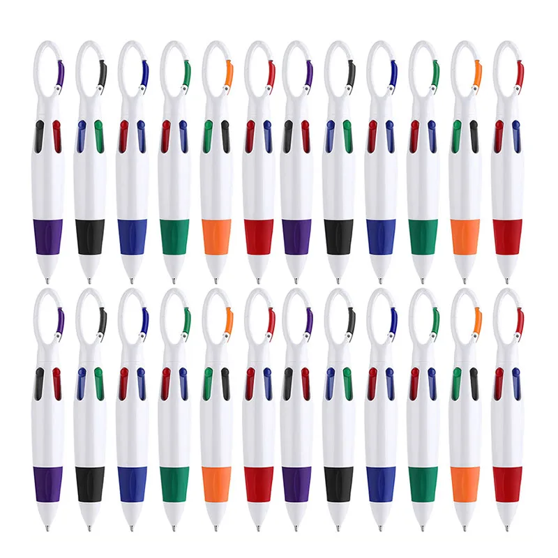 60Pcs Shuttle Pen Retractable 4 In 1Ballpoint Pens With Keychain, Multi-colored Nurse Ballpoint Pen