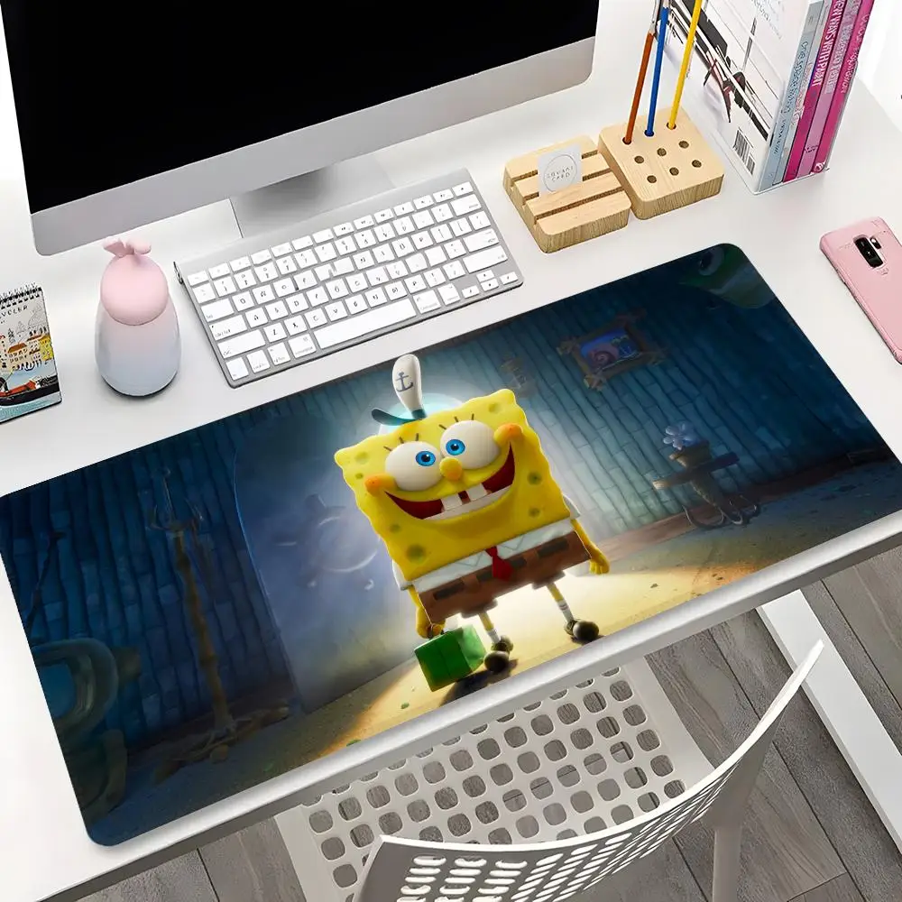 S-SpongeBobES retail Mouse Pad Gaming Locking Edge Big Computer Gamer Large Rubber Art Mousepad Laptop Desk Mat